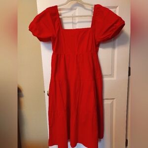 Red gibsonlook midi dress